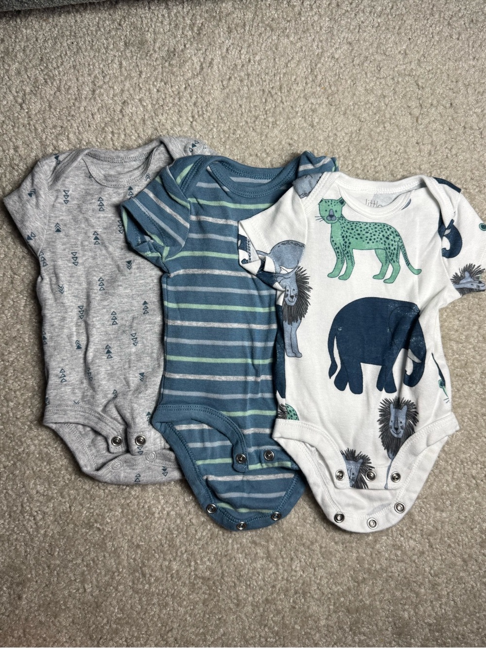 Little Planet by Carter’s Organic Baby Boy Newborn Bodysuits Bundle of 3